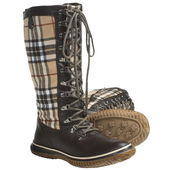 Burberry-Style PAJAR CANADA Lace-Up Boots Women’s size8-8.5 fall/winter EUC - Picture 1 of 13